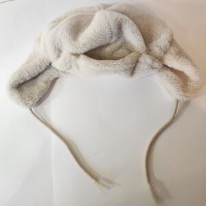 LA Express Faux Fur Trapper Hat Cream Beige Ushanka Winter Ear Flap Cap unisex